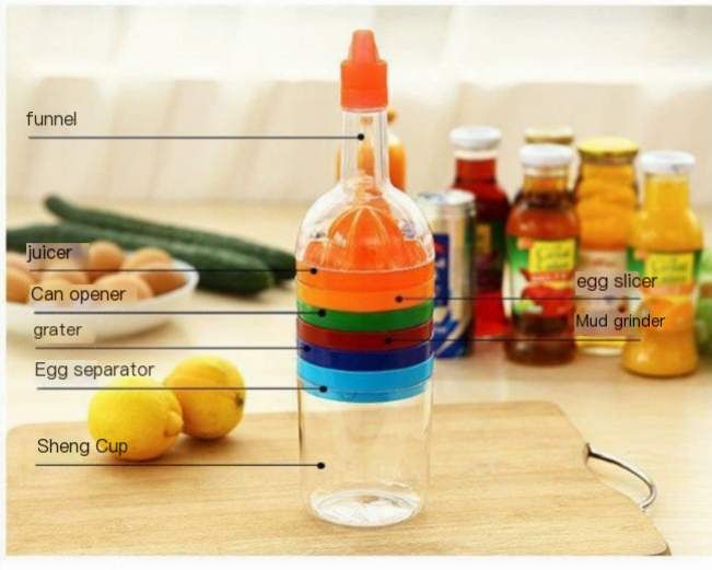 Kitchen Tool Set with 8 Measuring Cups and Bottle