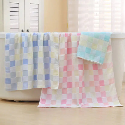 Color Grid Cotton Hand Towel