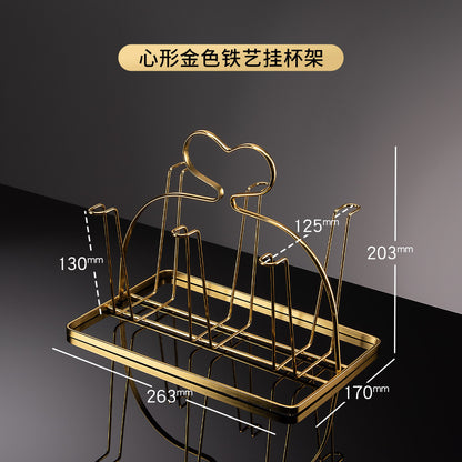 3S31 Luxurious Glass Cup Holder with Draining Tray
