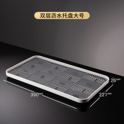 3S31 Luxurious Glass Cup Holder with Draining Tray