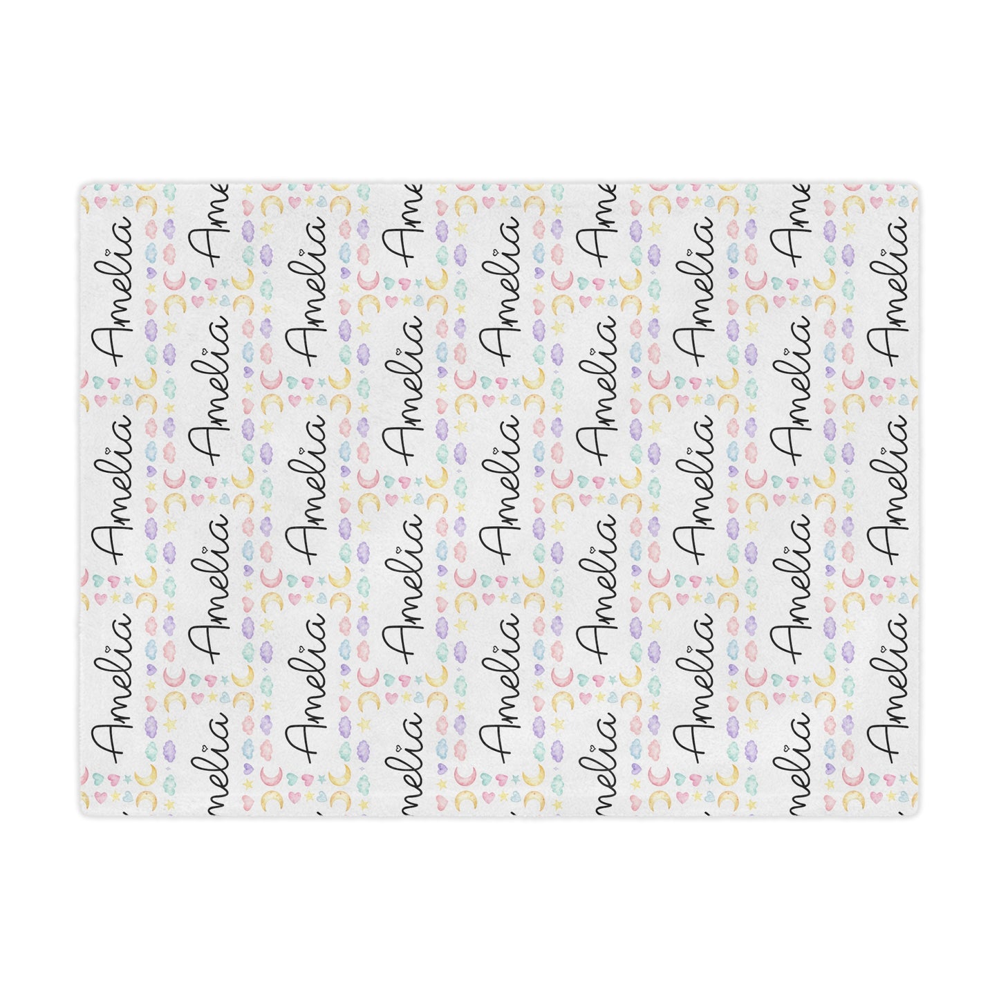 Personalized Minky Blanket – Custom Name 'Amelia' with Pastel Leopard Print