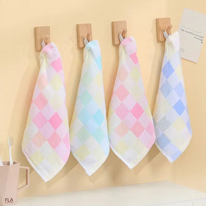Color Grid Cotton Hand Towel