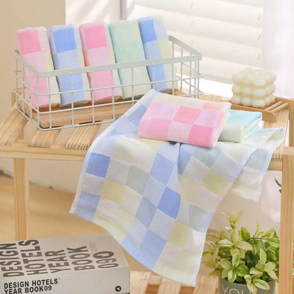 Color Grid Cotton Hand Towel