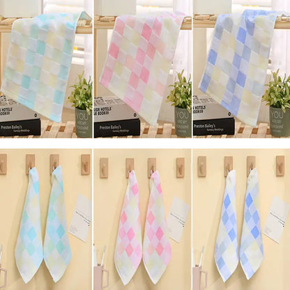 Color Grid Cotton Hand Towel