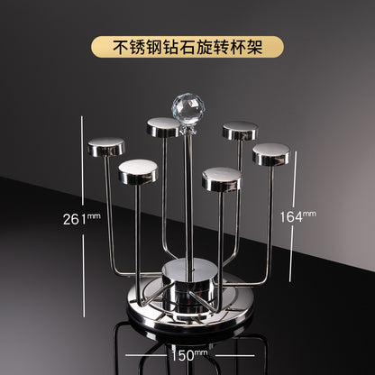 3S31 Luxurious Glass Cup Holder with Draining Tray