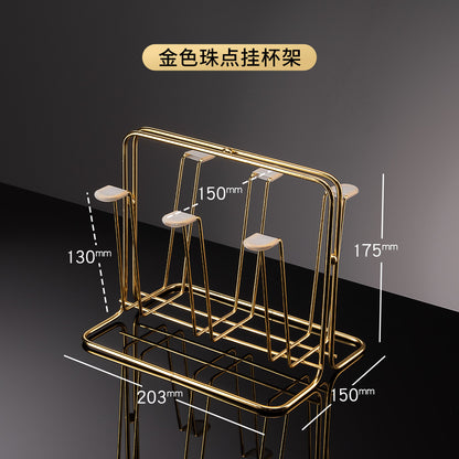3S31 Luxurious Glass Cup Holder with Draining Tray