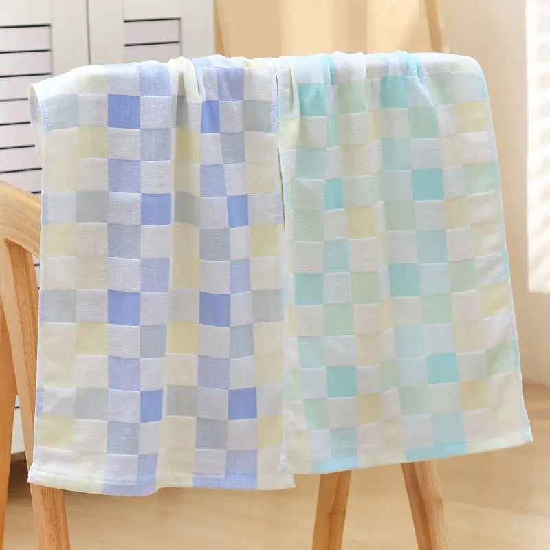 Color Grid Cotton Hand Towel