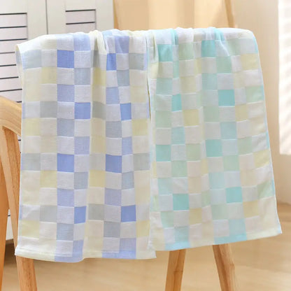 Color Grid Cotton Hand Towel