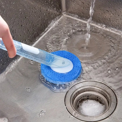 Long Handle Liquid-Filled Pot Brush with Removable Head