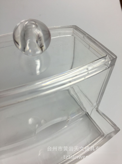 Transparent Acrylic Cotton Swab and Makeup Storage Box