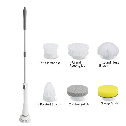 Electric Scrubber with Long Handle and Telescopic Design