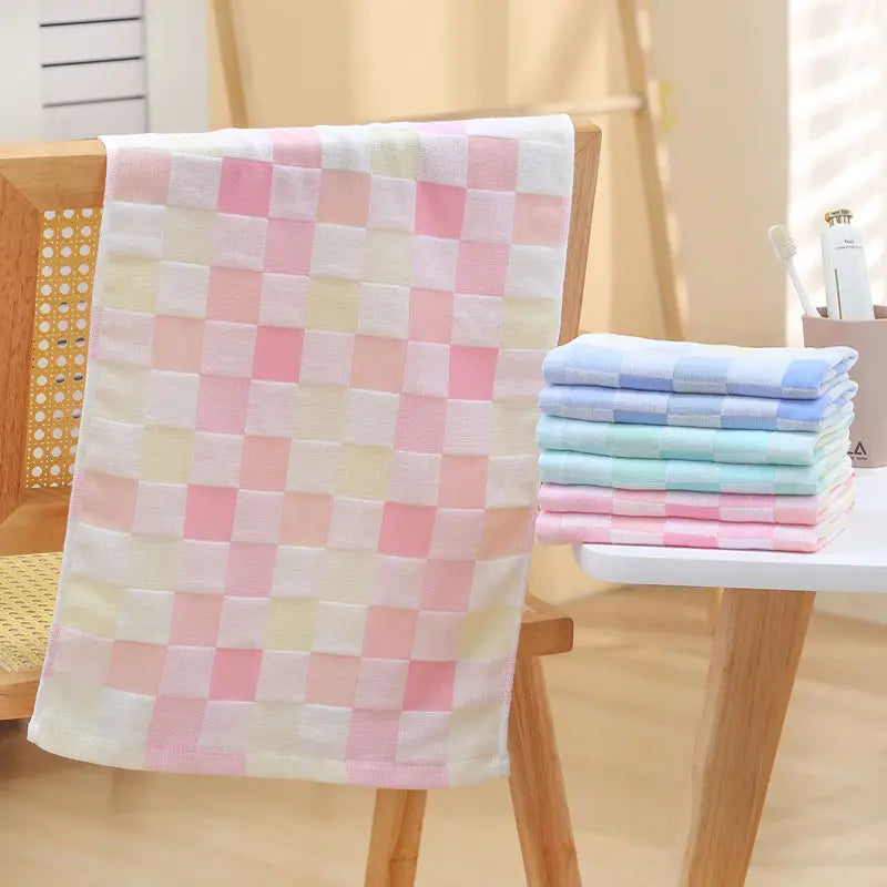 Color Grid Cotton Hand Towel