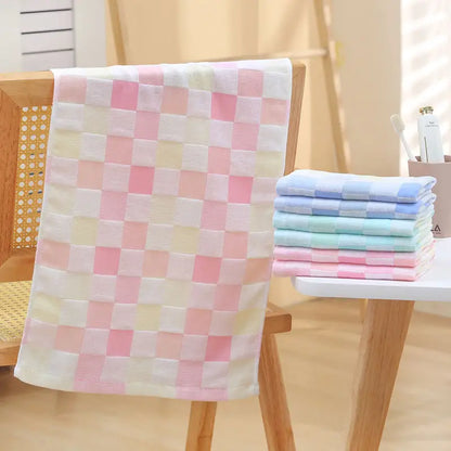 Color Grid Cotton Hand Towel
