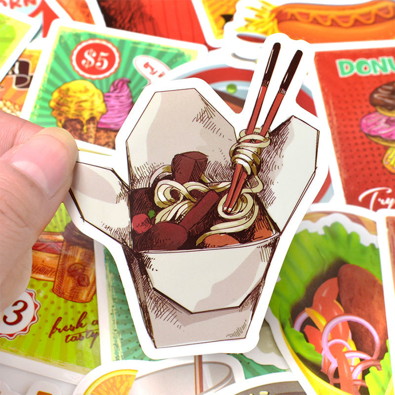 50 Creative Food and Drink Stickers for Various Uses