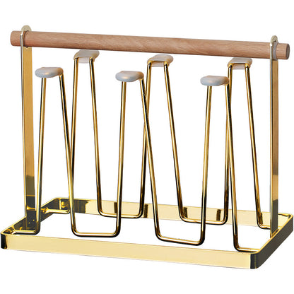 3S31 Luxurious Glass Cup Holder with Draining Tray
