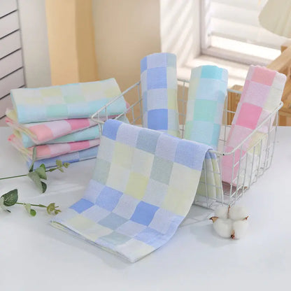 Color Grid Cotton Hand Towel