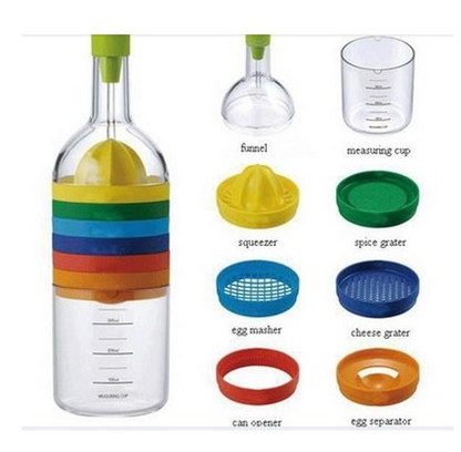Kitchen Tool Set with 8 Measuring Cups and Bottle